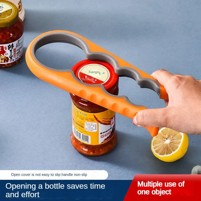 Four-in-One Bottle Opener Kitchen Multi-Functional Can Openers Cans Bottle Opener Non-Slip Labor-Saving Twist Bottle Lid Opener