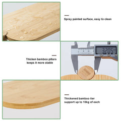 3 Tier Bamboo Corner Plant Stand - Indoor Flower Pot Shelf Display Holder for Home Garden