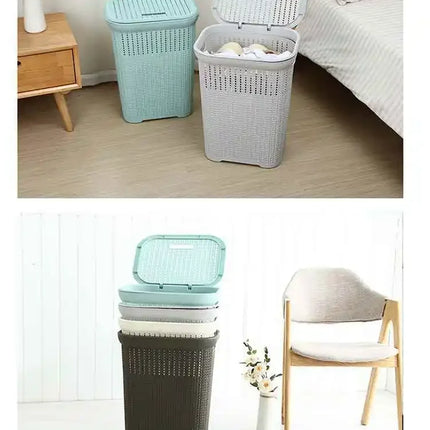 Nordic Wind Plastic Home Bathroom Laundry Basket Living Room Multi-purpose Toy Basket Bedroom Clothing Storage Basket