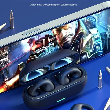 NEW Bluetooth 5.3 Wireless Bone Conduction Headphones T75 Clip Ear Music Noise Canceling Headset HD Call Sports Gaming Earphone
