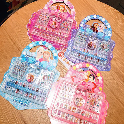 Disney Children's Nail Sticker Set Elsa Princess Dress Up Cute Kawaii Stickers Waterproof Nail Art Stickers Frozen Girl Gift Toy