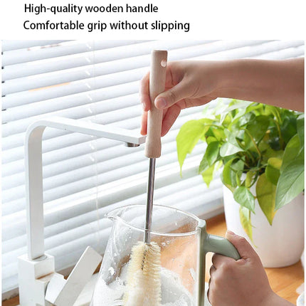 Kitchen cleaning tools Drink bottles Glass scrubbers Cleaning brush Wooden bottle cleaning brush with long handle