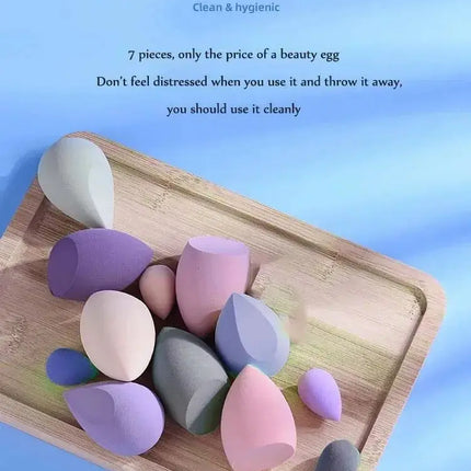 7PCS Canned Cosmetic Sponge Set Dry And Wet Liquid Foundation Powder Puff Professional Cosmetic Tools Make-up Artist