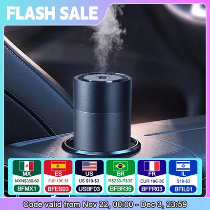 LED Light Aromatherapy Machine Humidifier Diffuser for Car Small Air Humidification Home and Bedroom Big Spray 260ml