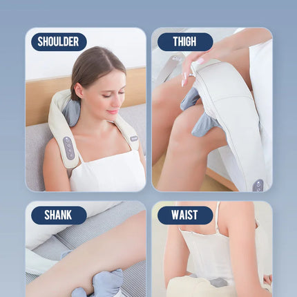 Wireless Neck And Back Massager Neck And Shoulder Kneading Massage Shawl Neck Cervical Relaxing Trapezius Massager