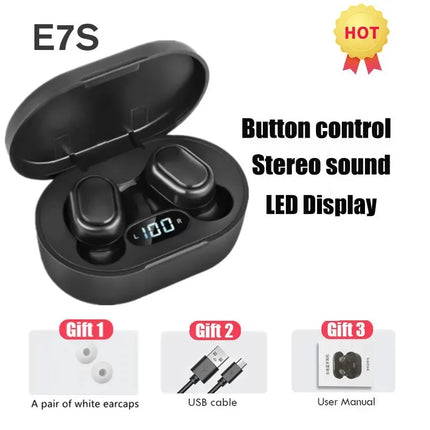 Original E7S Wireless Bluetooth Headset with Mic LED Display Earbuds for iPhone Xiaomi TWS Earphone Bluetooth Headphones Earbuds