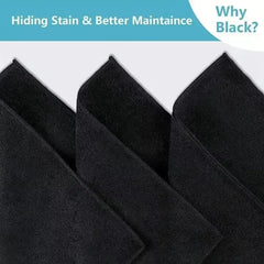 Black Thicken Microfiber Car Cleaning Towels Soft Quick Drying Windows Mirrors Wiping Rags Home Double Layer Clean Cloths