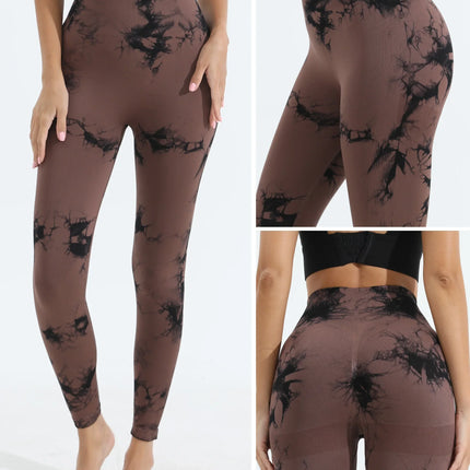 Women's Tie Dye Seamless Yoga Leggings High Waist Scrunch Butt Lifting Tights Soft&Stretchy Workout Skinny Pants