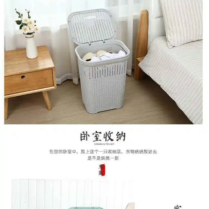 Nordic Wind Plastic Home Bathroom Laundry Basket Living Room Multi-purpose Toy Basket Bedroom Clothing Storage Basket