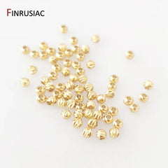 18K Gold Plated Brass Spacer Beads For Jewelry Making Materials,Separators For Beads, Striped Cut Flower Beads For Needlework