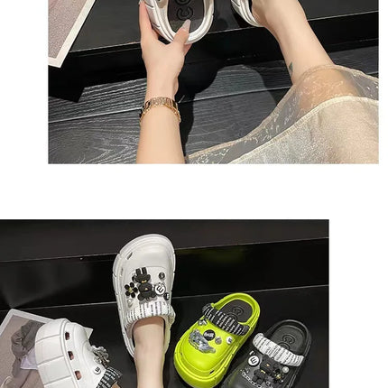 Fashion Charms Clogs New Arrival Thick Sole Outdoor Women Slippers High Quality Summer Beach Sandals For Girls