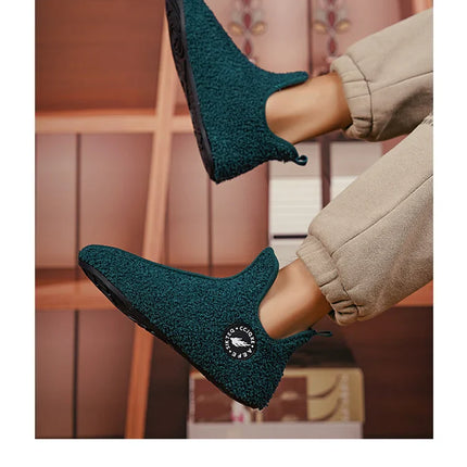 Winter Slippers Men Couples Slippers Non-slip Warm Women and Men Slipper Indoor Soft Shoes Comfortable Flat Home Cotton Shoe