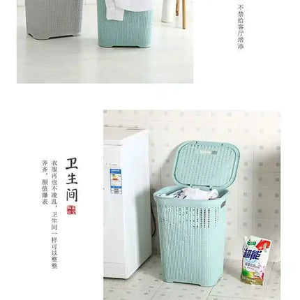 Nordic Wind Plastic Home Bathroom Laundry Basket Living Room Multi-purpose Toy Basket Bedroom Clothing Storage Basket