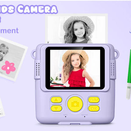 Gofunly Children's Instant Print Camera Thermal Printing Digital Camera 2.4" 1080P Camera Toy For 6-12 Years