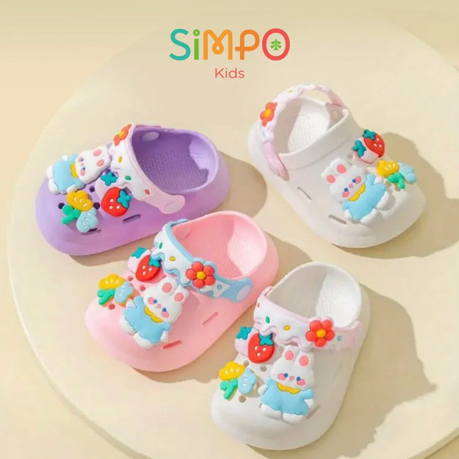 Girls Sandals Trendy Cute Cartoon Soft Sole Clogs For Baby Breathable Non-slip Clogs For Indoor Outdoor Beach Garden Shoes