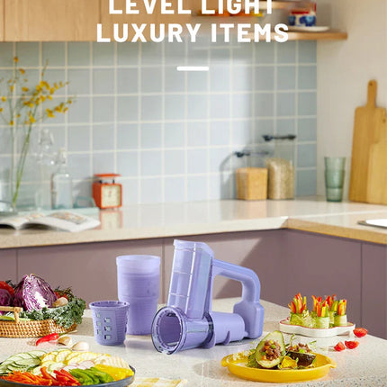 Electric Cheese Grater Portable Salad Maker With 3 Different Shapes of Blades 40W Electric Rotary Slicer Shredder ABS304