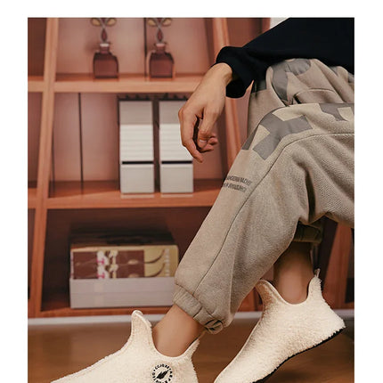 Winter Slippers Men Couples Slippers Non-slip Warm Women and Men Slipper Indoor Soft Shoes Comfortable Flat Home Cotton Shoe