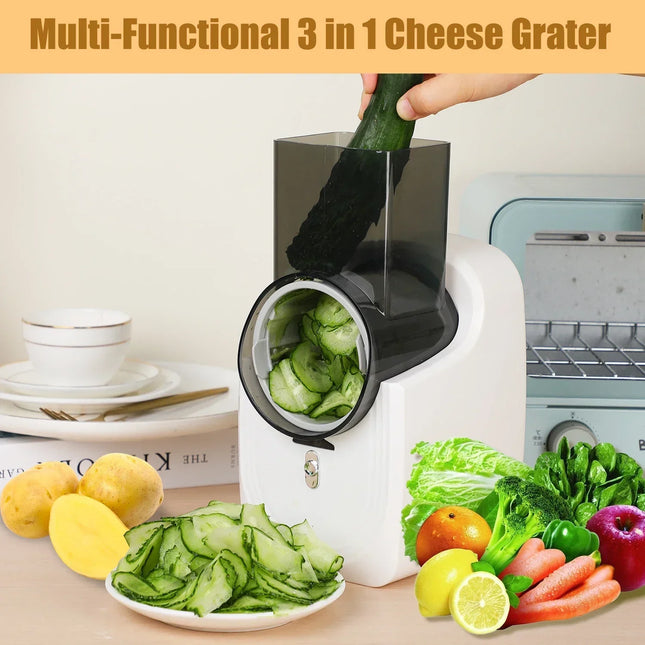 Electric Cheese Grater Electric Slicer Shredder Electric Vegetable Slicer Salad Maker  Fruit Cutter Food Processor Spiralizer