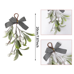6pcs artificial Christmas Mistletoe hanging ornament Artificial green plant home decoration berry hanging ornament