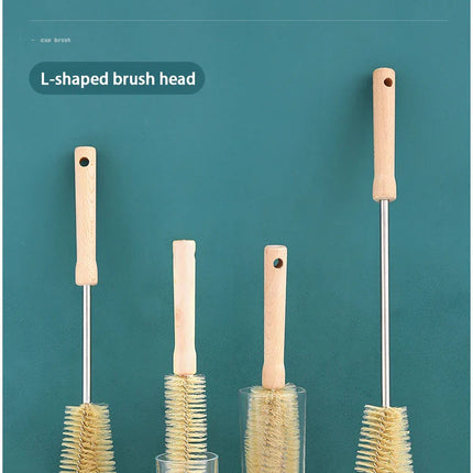 Kitchen cleaning tools Drink bottles Glass scrubbers Cleaning brush Wooden bottle cleaning brush with long handle