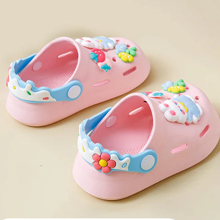 Girls Sandals Trendy Cute Cartoon Soft Sole Clogs For Baby Breathable Non-slip Clogs For Indoor Outdoor Beach Garden Shoes