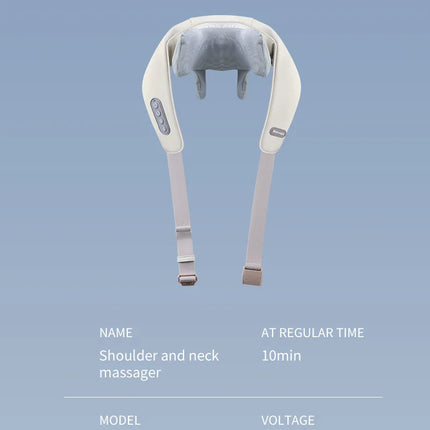 Wireless Neck And Back Massager Neck And Shoulder Kneading Massage Shawl Neck Cervical Relaxing Trapezius Massager