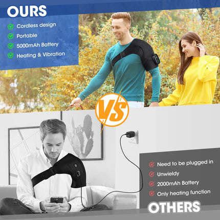 Heated Shoulder Massager Machine Eletric Vibration Heating Shoulder Massage Heater Belt Arm Hand Muscle Relaxation Pad Warmer