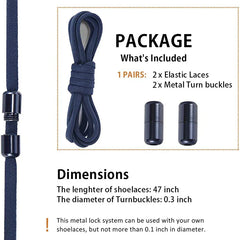 21 Colors No Tie Shoelaces Round Color Metal Lock Elastic Shoelace General For Children And Adults Sneakers Lazy Laces Unisex