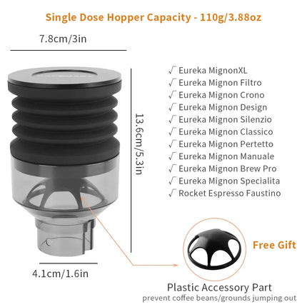 Coffee Beans Grinder Single Dose Hopper/Bellows Coffee Grinder Bean Bin Blowing Cleaning Tools For Eureka Mignon And Helios