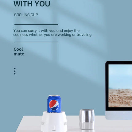 USB Refrigerator Beverage Fast Cooler Cup Electric Beer Bottle Can Water Soda Drinks Cooling Mug Ice Car Home Refrigeration Cup