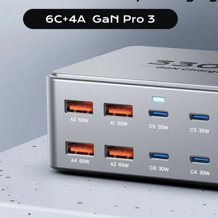 330W USB C GaN Charger 100W PD3.0 PPS QC3.0 Multiport Fast Charging Station For Laptop iPhone 15 16 Samsung Macbook Pro Tablet