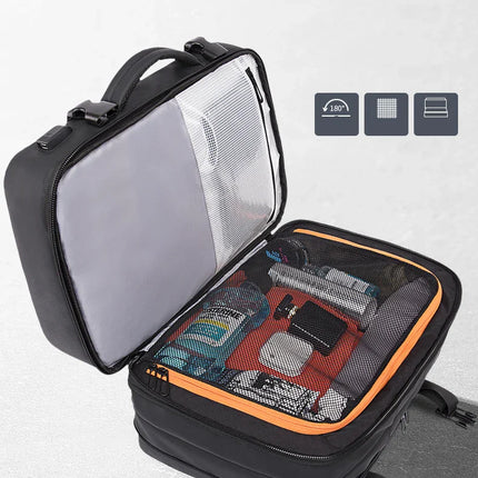 BANGE Aesthetic Men Business Backpack School Expandable USB Bag, Large Capacity 17.3 Laptop Waterproof Fashion Travel Backpack
