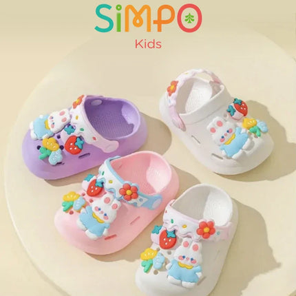 Girls Sandals Trendy Cute Cartoon Soft Sole Clogs For Baby Breathable Non-slip Clogs For Indoor Outdoor Beach Garden Shoes