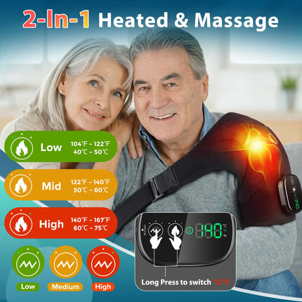 Heated Shoulder Massager Machine Eletric Vibration Heating Shoulder Massage Heater Belt Arm Hand Muscle Relaxation Pad Warmer