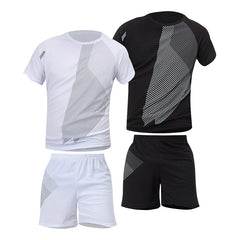 2/6 Pack Plus Size Men's Quick-drying Short-sleeved Shorts Suit Men's Leisure Sports Running Fitness T-shirt Joker Shorts Teen