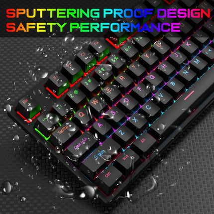 Mechanical Keyboard Wired 16 RGB Backlit 61/87/104Key Esports Gaming Keyboard Hot-Swappable Ergonomic Keyboard for PC Laptop