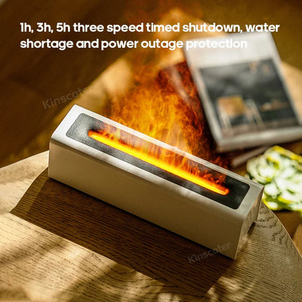 KINSCOTER RGB Flame Aroma Diffuser Air Humidifier Ultrasonic Cool Mist Maker Fogger LED Essential Oil Fire LED Lamp Difusor Gift