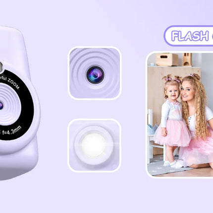 Gofunly Children's Instant Print Camera Thermal Printing Digital Camera 2.4" 1080P Camera Toy For 6-12 Years