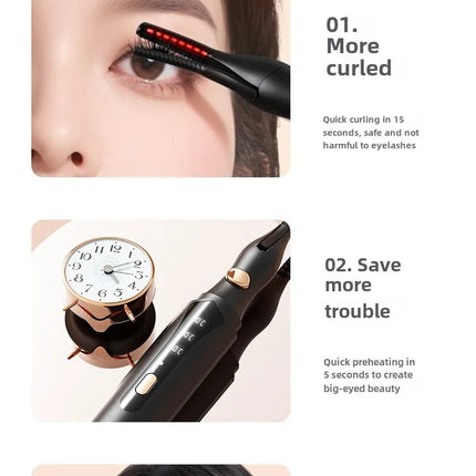 Electric Heated Eyelash Curler Long Lasting Hold Eyelash Curling Device False Eyelashes Clip Comb Women Makeup Beauty Tools