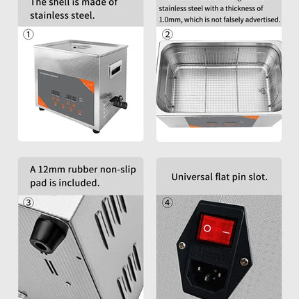 FanYing 30L 900W 600W Digital Ultrasonic Cleaner Heating Timer Ultrasonic Bath Laboratory Automotive Engine Large-Scale Cleaning