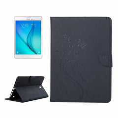 For Galaxy Tab A 8.0 / T350 Pressed Flowers Butterfly Pattern Horizontal Flip PU Leather Case with Magnetic Buckle & Holder & Card Slots & Wallet