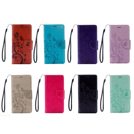 For Galaxy A5 (2017) / A520 Butterflies Love Flowers Embossing Horizontal Flip Leather Case with Holder & Card Slots & Wallet & Lanyard