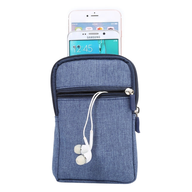 Universal Jeans Leisure Style Leather Case / Waist Bag for Galaxy S9+ & S8+ & Note 8 & S7 Edge / iPhone X  & 7 & 7 Plus & 6 Plus & 6s Plus / Huawei Mate 8, Size:18.0 x 11.0 x 2.5cm