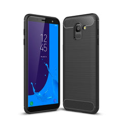 Brushed Texture Carbon Fiber Shockproof TPU Case for Galaxy J6 2018 (EU Version), Galaxy J6 2018 (EU Version)