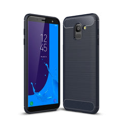 Brushed Texture Carbon Fiber Shockproof TPU Case for Galaxy J6 2018 (EU Version), Galaxy J6 2018 (EU Version)