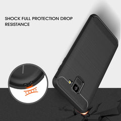 Brushed Texture Carbon Fiber Shockproof TPU Case for Galaxy J6 2018 (EU Version), Galaxy J6 2018 (EU Version)