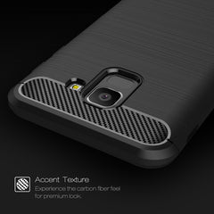 Brushed Texture Carbon Fiber Shockproof TPU Case for Galaxy J6 2018 (EU Version), Galaxy J6 2018 (EU Version)