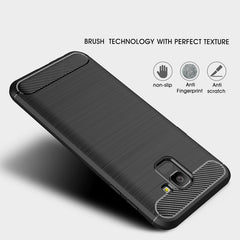 Brushed Texture Carbon Fiber Shockproof TPU Case for Galaxy J6 2018 (EU Version), Galaxy J6 2018 (EU Version)