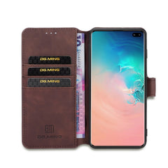 DG.MING Retro Oil Side Horizontal Flip Case for Galaxy S10, with Holder & Card Slots & Wallet, For Galaxy S10, Galaxy S10