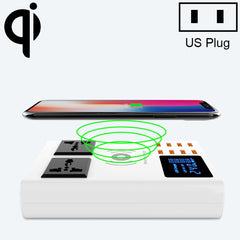 YC-CDA10W 10W Multi Port USB Intelligent Digital Display Fast Charging Wireless Charger, UK Plug, SAS1048A, SAS1048B, SAS1048C